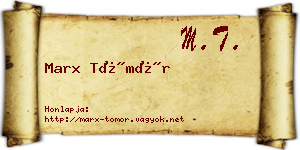 Marx Tömör névjegykártya